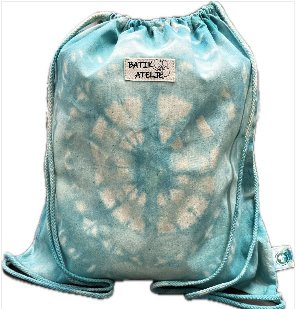 Kaunis ja kestävä kirkas vihreä  batiikkikangapussi