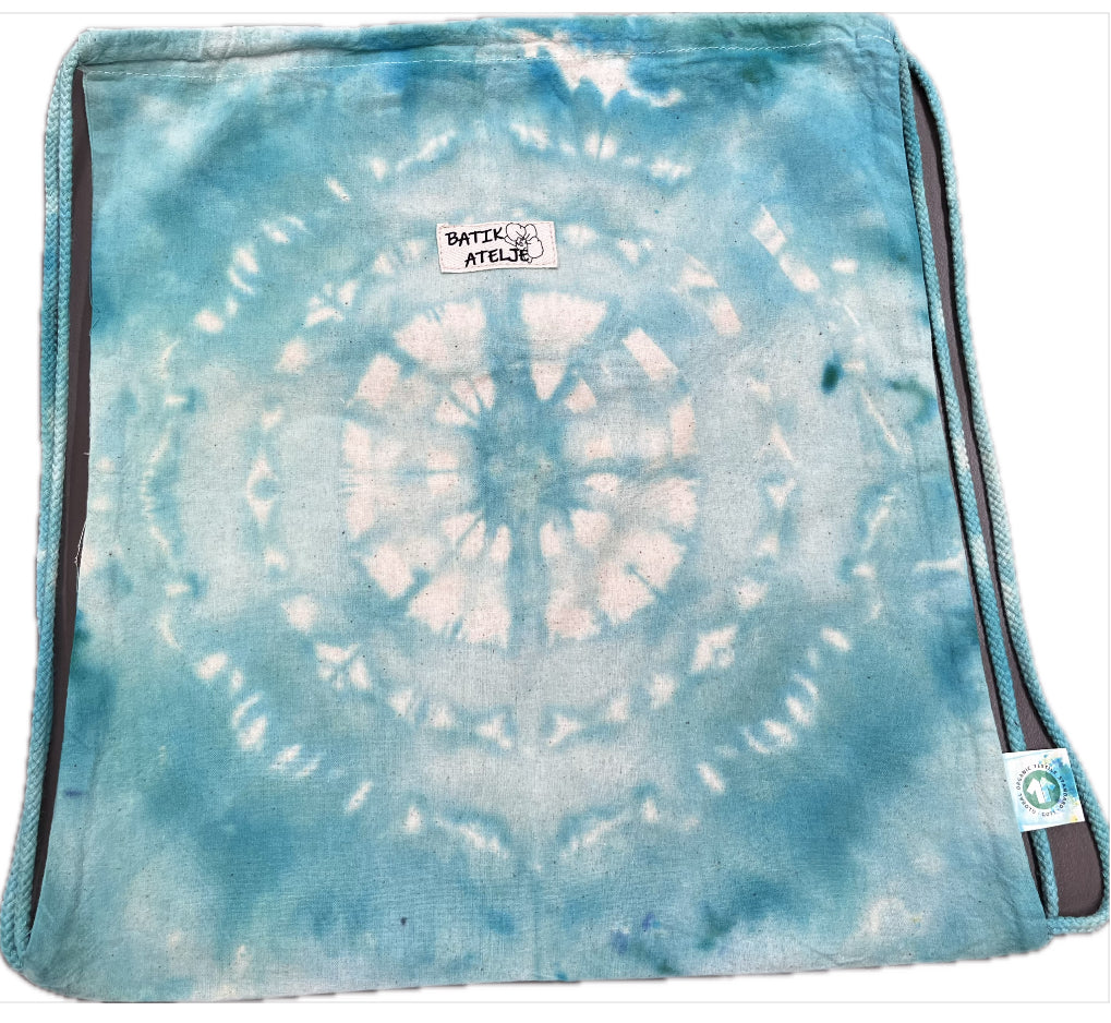 Kaunis ja kestävä kirkas vihreä  batiikkikangapussi